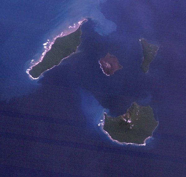 Satellite view of Krakatau Islands, 18 May 1992