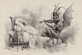 "Tartini's Dream" by Louis-Léopold Boilly (1761-1845). Illustration of the legend behind Giuseppe Tartini's "Devil's Trill Sonata". 