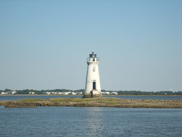 The Cockspur lighthouse is now a part of the Fort Pulaski National Monument. Photo Credit