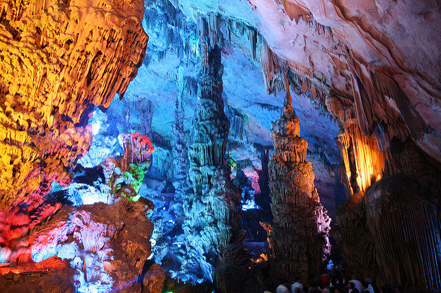 The colorful Reed Flute Cave. Photo Credit