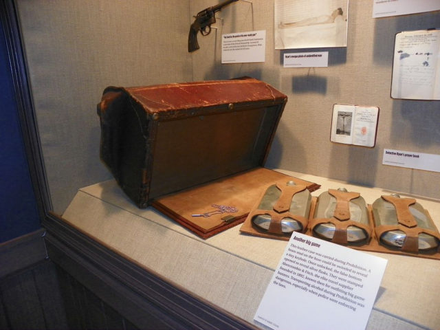 This false-bottom case was used to smuggle booze. Photo Credit