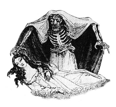 Illustration depicting a vampire in the story Varney the Vampire