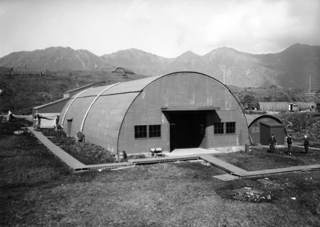 at the U.S. base on Attu in the Aleutian Islands. circa 1943-1944. Photo Credit
