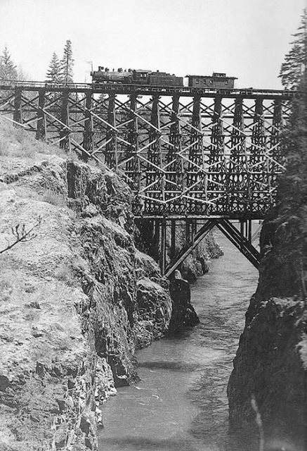 Early timber bridges had their drawbacks. Untreated lumber only lasted about 20 years and locomotives could easily cause the wood to catch fire.