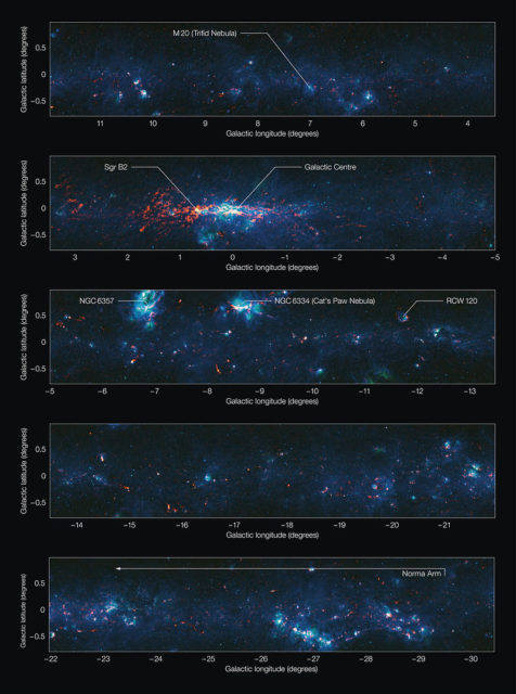 Sagittarius B2 (second from top) the pictures ESO