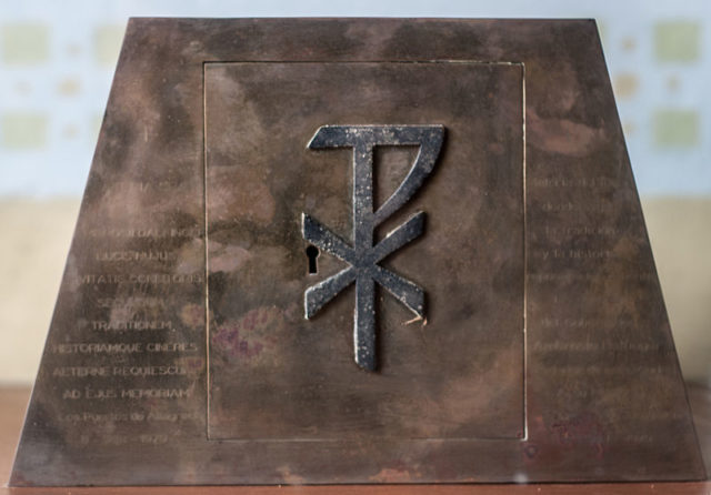 Metal box where the remains were saved by Ambrosius Ehinger. Photo credit