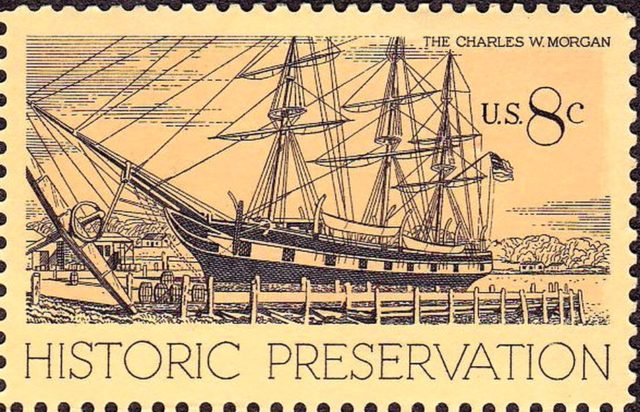 1971 U.S. commemorative stamp honoring Charles W. Morgan by Melbourne Brindle