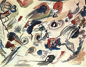 Wassily Kandinsky, Kandinsky's first abstract watercolor, 1910.