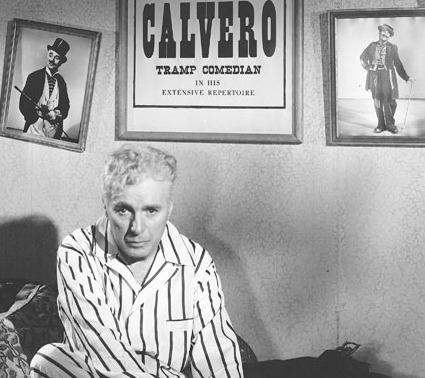 Limelight (1952) was a serious and autobiographical film for Chaplin: his character, Calvero, is an ex music hall star (described in this image as a "Tramp Comedian") forced to deal with his loss of popularity.