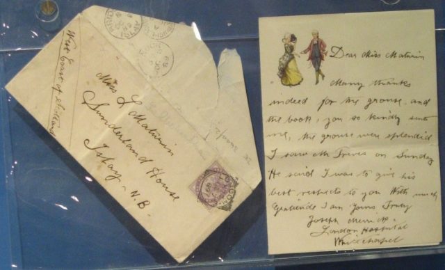 The only surviving letter written by Merrick