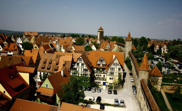 Rothenburg city as seen from the top of the Roeder tower Photo Credit