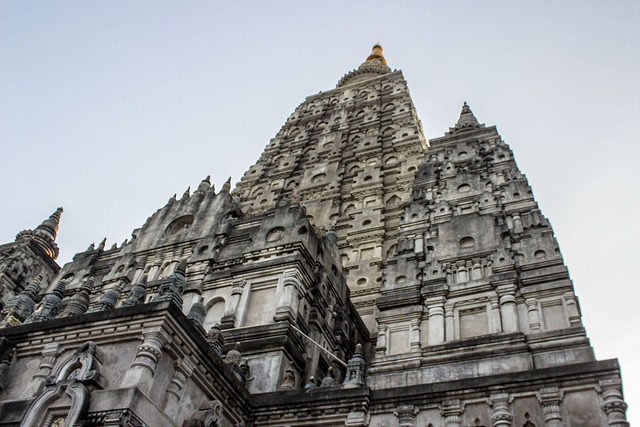 The Mahabodhi Temple is surrounded on all four sides by stone railings, about two metres high. Photo Credit