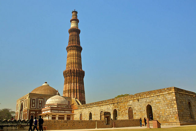 The Minar is made of bricks covered with intricate iron carvings and verses from the Qur'an. Photo Credit