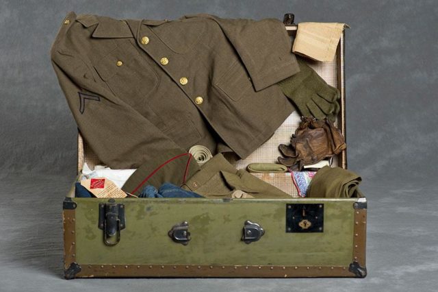 This suitcase belonged to a U.S. Army veteran from Brooklyn named Frank C