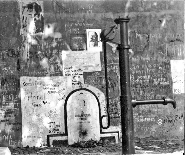 Memorial behind the Iron Curtain: Lennon Wall in Prague, August 1981 Photo Credit