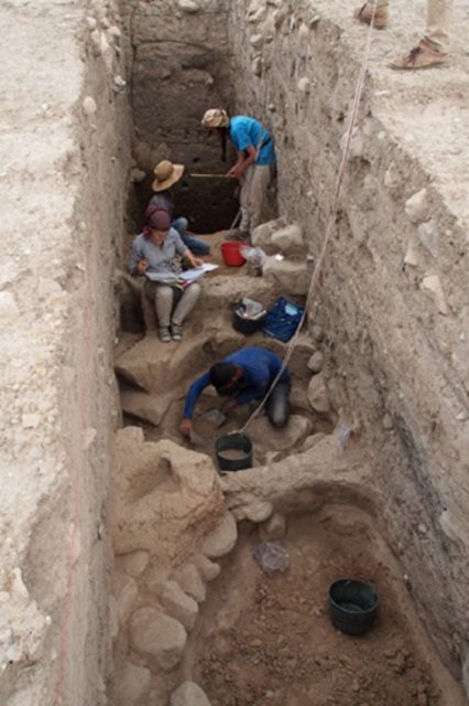Excavating down to the Bronze Age layers in the upper part of Bassetki