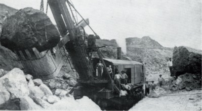 A Marion steam shovel excavating the Panama Canal in 1908. Photo Credit