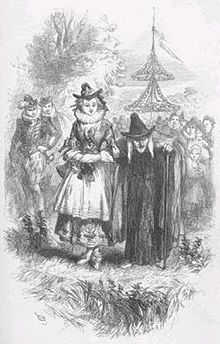 Two of the accused witches, Anne Whittle (Chattox) and her daughter Anne Redferne. Illustration from William Harrison Ainsworth's 1849 novel The Lancashire Witches