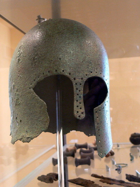 Archaeological museum (Piombino). Ancient Greek helmet. Photo Credit