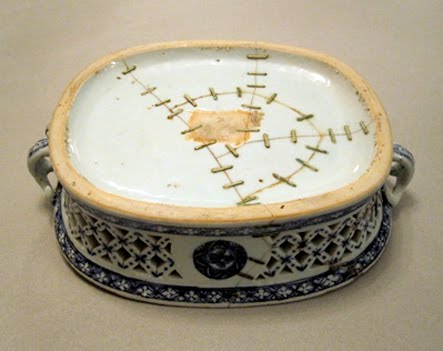 Nanking reticulated basket, c. 1750, mended with metal staples Photo Credit