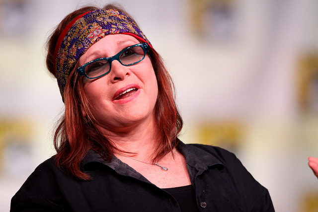 Carrie Fisher speaking at the 2012 San Diego Comic-Con International in San Diego, California. Photo by Gage Skidmore Photo Credit