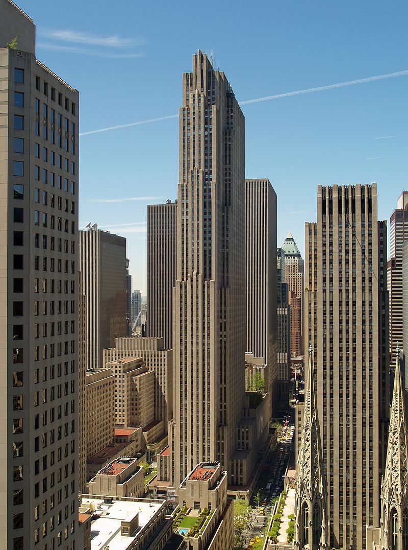 View of 30 Rockefeller Plaza at the heart of the complex. Photo Credit