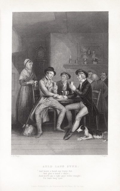 John Masey Wright and John Rogers' c. 1841 illustration of Auld Lang Syne.