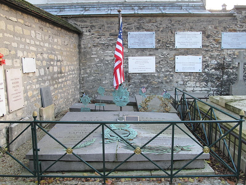 The grave of Lafayette in the Picpus Cemetery, Paris