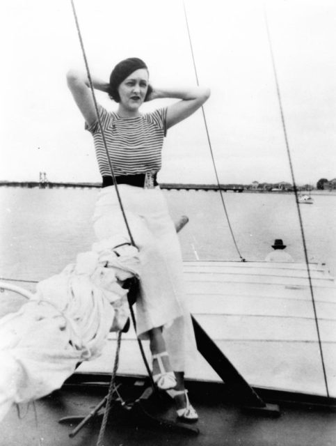 Audrey Eager on a sailing boat Photo Credit