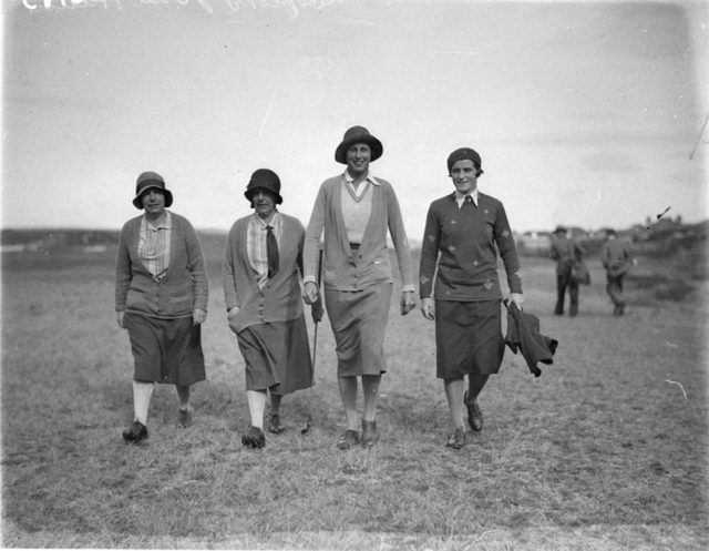  Four women golfers two on the right are Miss Odette Le Febre and Miss Joan Hammond Photo Credit