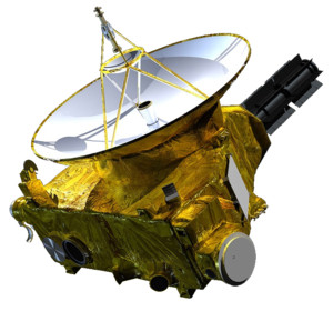 A transparent image of the New Horizons spacecraft.
