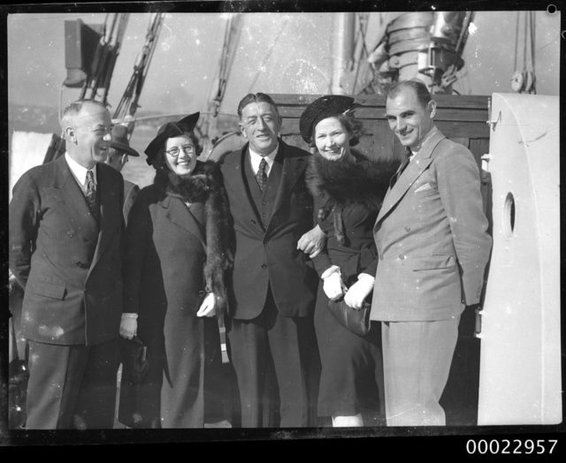 Count von Luckner, centre, with visitors on board SEETEUFEL Photo Credit