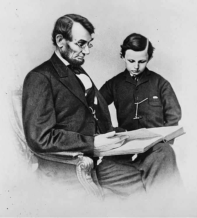 U.S. President Abraham Lincoln and his son Thomas "Tad" Lincoln