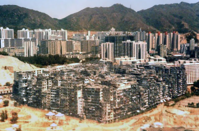 Aerial view of Kowloon Walled City in 1989. Photo Credit