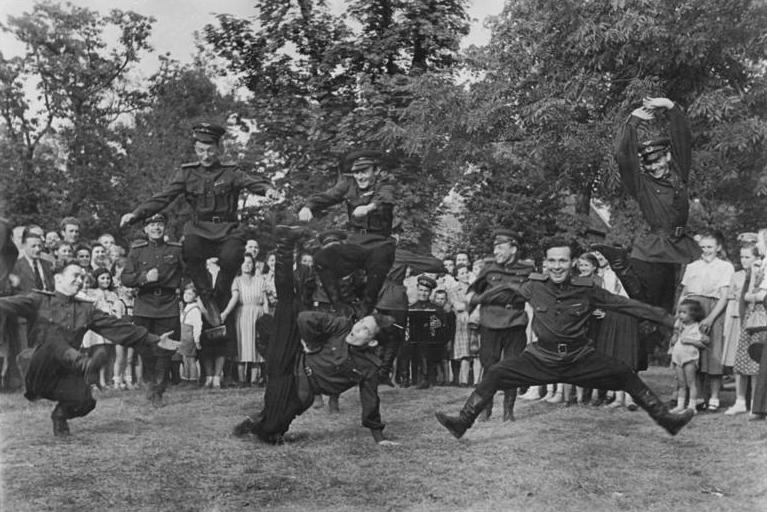 Alexandrov ensemble dancers, Budapest, 1951. Photo Credit