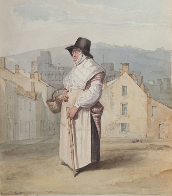 A portrait of a Swansea woman in Welsh dress, 1818