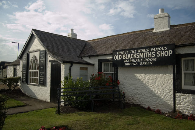 The old blacksmith's shop at Gretna Green. Photo credit