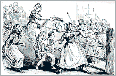 Depiction of the Rebecca Riots, Illustrated London News 1843