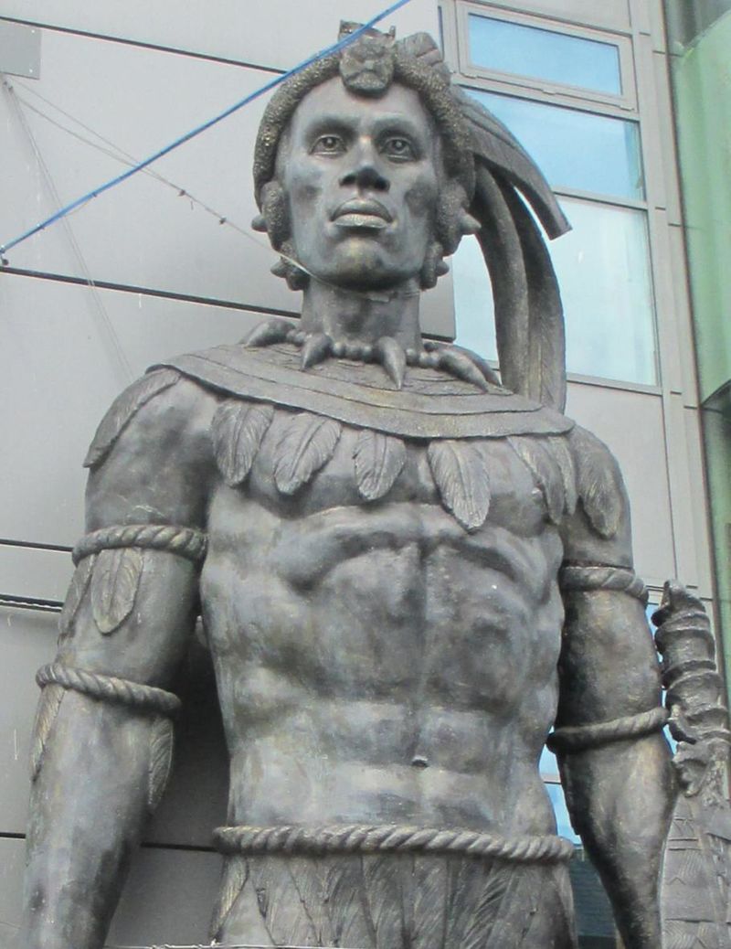 Large statue representing Shaka at Camden Market in London, England