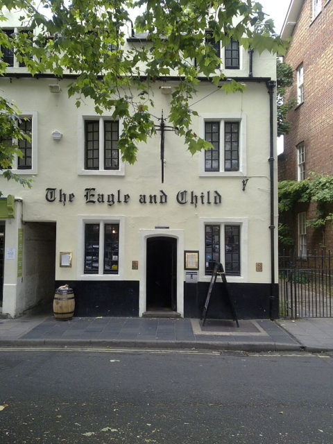 The Eagle and Child from directly in front of the building, in St Giles Street. Photo Credit