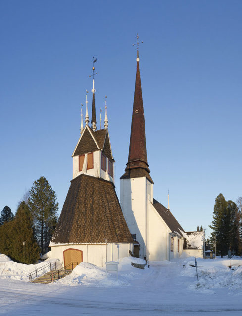 Tornio Church as seen from the west in Suensaari, Tornio, Lapland. Photo Credit