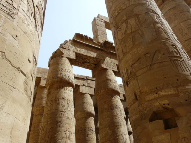 View of the great hypostyle hall in the Precinct of Amun Ra. Photo Credit