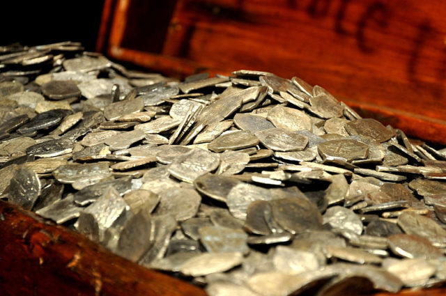 More details Gold from the pirate ship Whydah. "The riches, with the guns, would be buried in the sand." Photo Credit