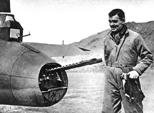 Clark Gable with an 8th Air Force Boeing B-17 Flying Fortress in England, 1943