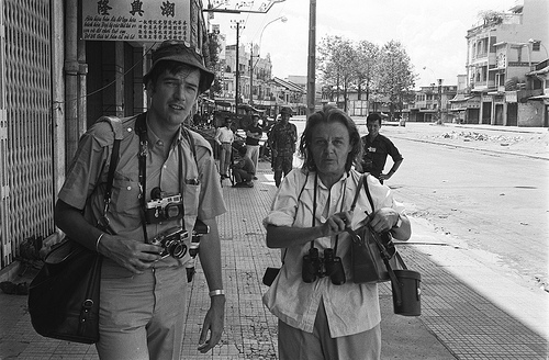 Clare Hollingworth with Life photographer Tim Page. June 1968. Photo Credit