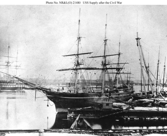 USS Supply, probably at New York Navy Yard after the Civil War