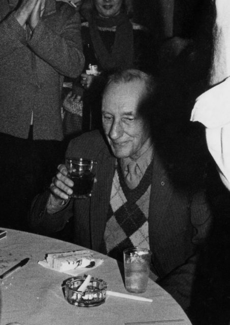 William S. Burroughs at his 70th birthday party in 1984. Photo Credit