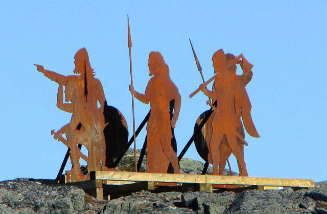 Statues of Norse explorers at L’Anse aux Meadows Photo Credit