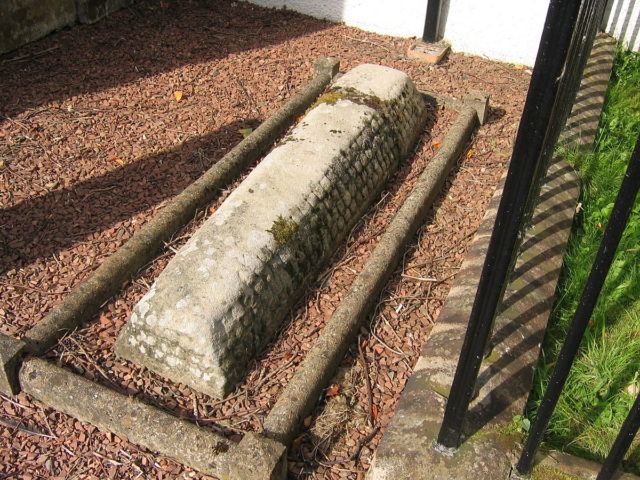 A hogback in Dalserf Churchyard, Scotland. The stone was found on the site in 1897. Photo Credit