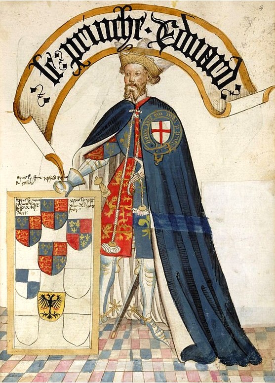 Edward, Prince of Wales as Knight of the order of the Garter, 1453, illustration from the Bruges Garter Book